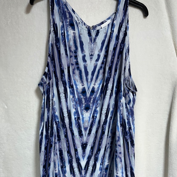 Ava & Viv Women's Dress 3X Blue & White Sleeveless w/Chevron Pattern Zipper Back - Picture 2 of 6